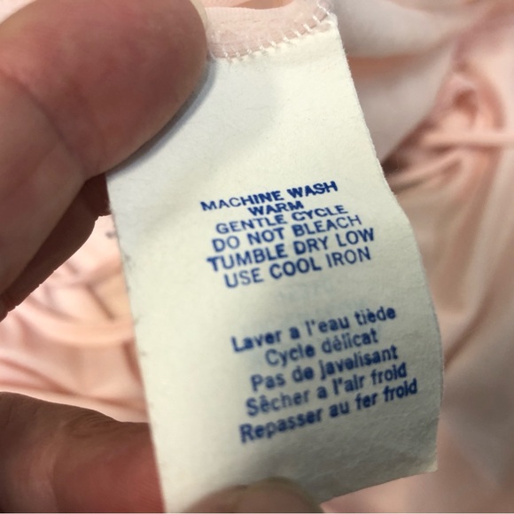 Vtg 80s Pink Nightie or Slip or Slip Dress. Nylon & Lace, Sz S - Picture 9 of 9